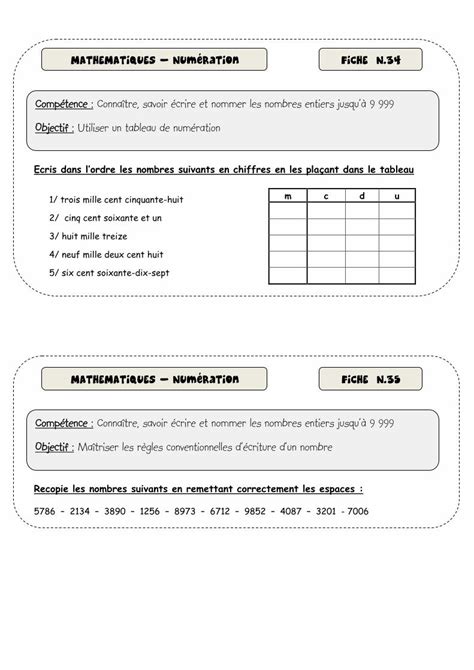 PDF MATHEMATIQUES Numération FICHE Nekladata mimiclass eklablog