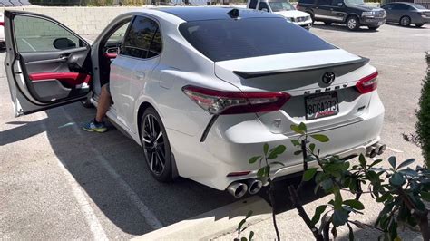 2018 Toyota Camry Xse V6 The Difference Between Stock Exhaust And Magnaflow Quad Exhaust Youtube