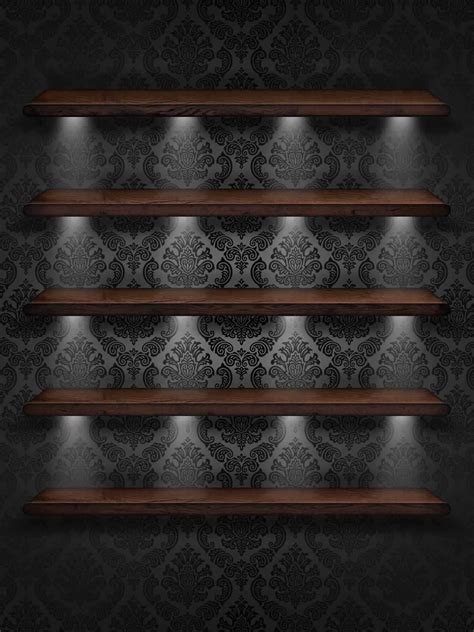 Aesthetic Black Wallpaper With Shelves Wallpaper Sun