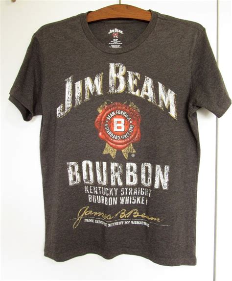 Jim Beam T Shirt Kentucky Bourbon Whiskey Logo Gray S Small Cotton