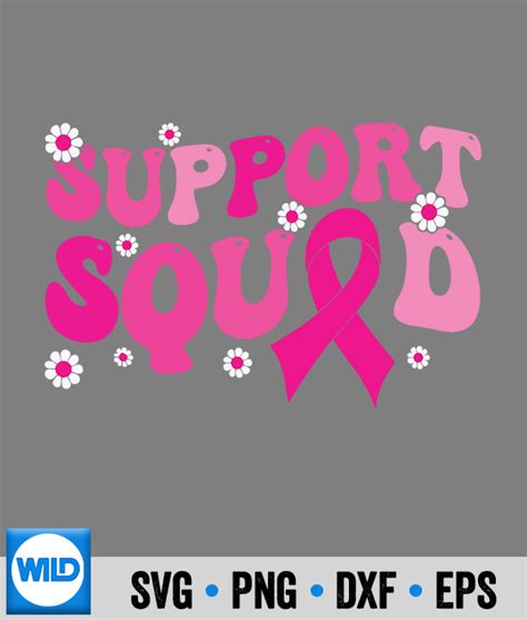 In October We Wear Pink Svg Groovy Support Squad Breast Cancer