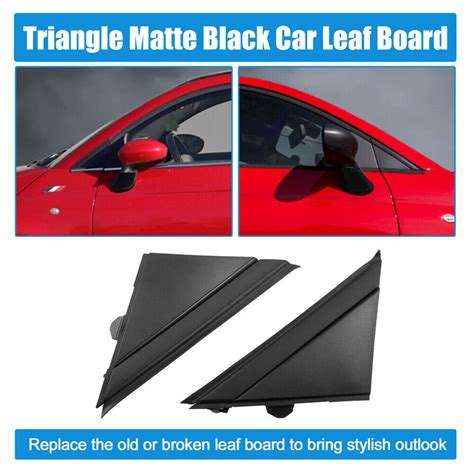 2pcs Left And Right Door Mirror Flag Cover Molding For 12 19 Fiat 500 Matte Black Ebay