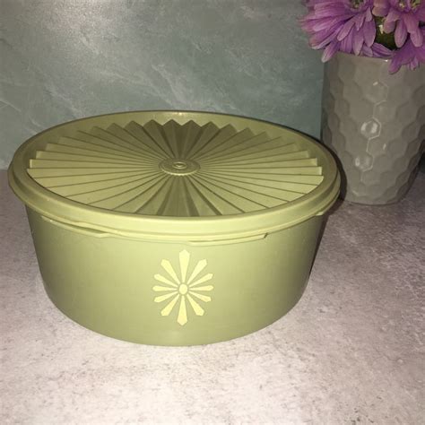 Vintage Tupperware Yellow Servalier 1204 Avocado Green Canister Storage Etsy Vintage