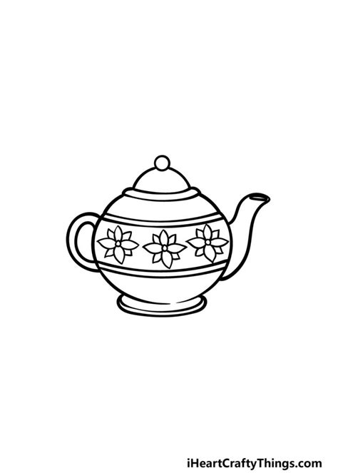 Teapot Drawing How To Draw A Teapot Step By Step