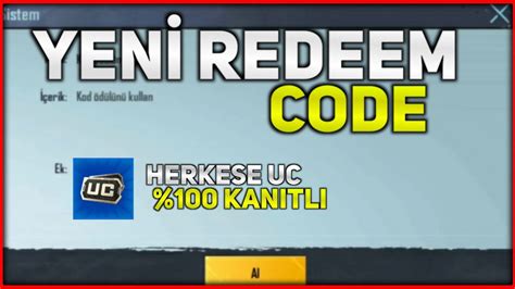 YENİ REDEEM CODE PUBG MOBİLE REDEEM CODE 2021 KANITLI UC ALDIM