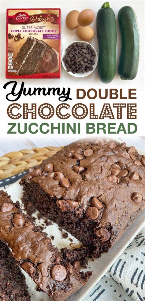 Super Moist Double Chocolate Zucchini Bread Made With Cake Mix Recipe Zucchini Recipes