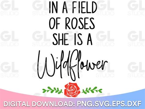 In A Field Of Roses She Is A Wildflower Svg Baby Svg Etsy