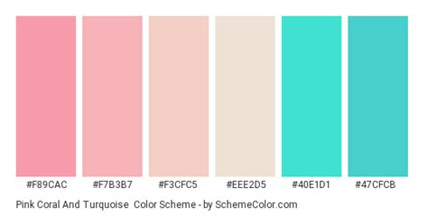 Pink Coral And Turquoise Color Scheme » Pink » SchemeColor.com | Turquoise color scheme, Blue ...