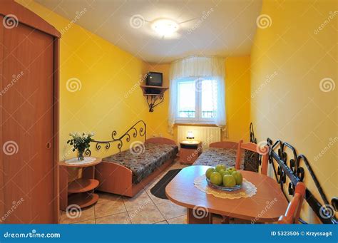 Small hotel bedroom stock photo. Image of motel, room - 5323506