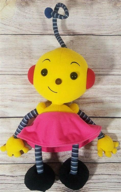 Vintage Disney Rolie Polie Olie Plush Zowie Stuffed Robot Yellow Pink Red 15 3767074165