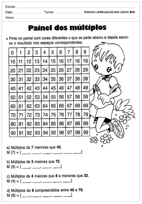 Atividades Multiplos E Divisores Ano