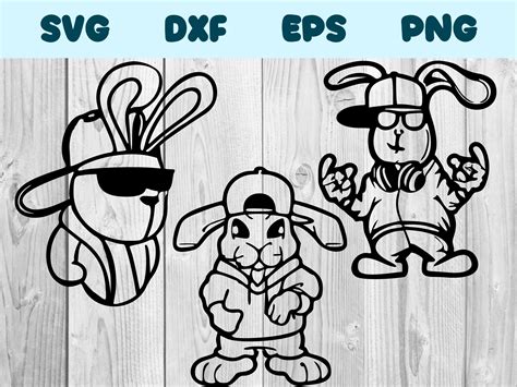 Hip Hop Bunny Svg Hip Hop Rabbit Png Hip Hop Bunny Clipart Etsy