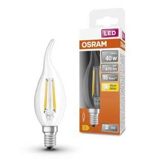 Osram LED Filament Retrofit Windstoß Kerze 4W 40W E14 klar Classic