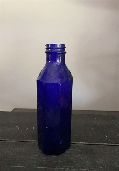 Vintage Squibb 8 Sided Milk Of Magnesia Cobalt Medicine Bottle Estimated 1940s 1960s Etsy