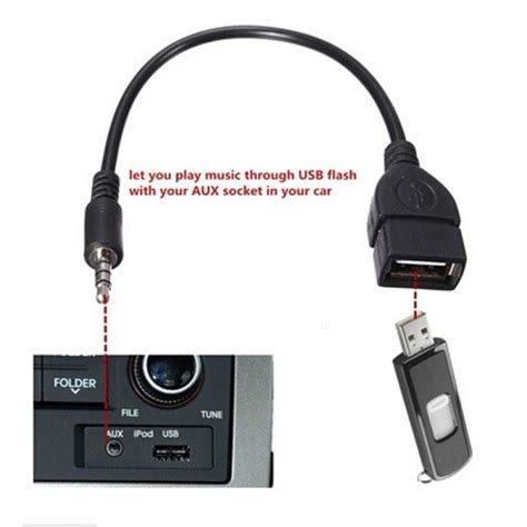 Car AUX Audio Cable to USB Car Audio Cable OTG Car Electronics For Play ...