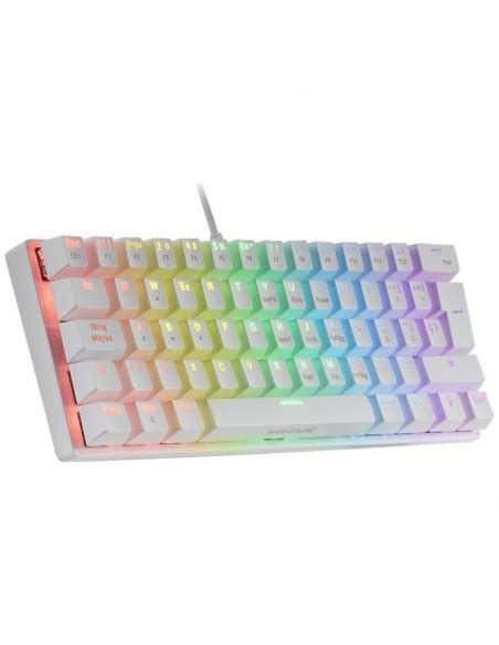 Mars Gaming MK60 Teclado Mecánico Blanco FRGB Switch Azul Online Canarias