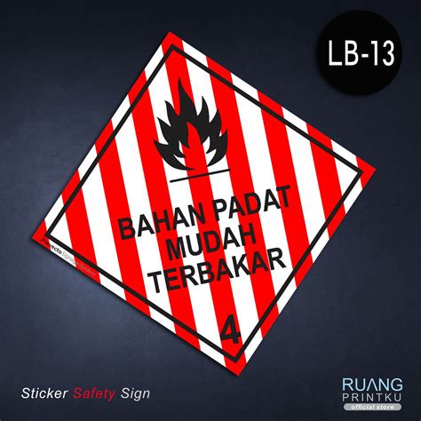 Stiker Label Limbah B3 Bahan Padat Mudah Terbakar Lazada Indonesia