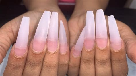 Coffin Long Acrylic Nails Extra Long Coffin Nail Tips Tapered Full