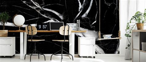 Black Marble Effect Wall Mural | Wallsauce DK