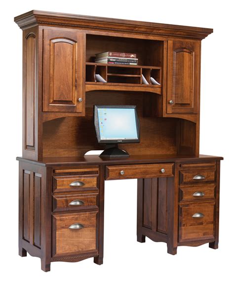 Laurel Double Pedestal Desk Hutch Geitgey S Amish Country Furnishings