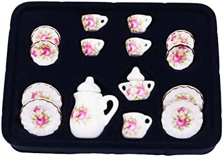 Wangcl Dolls House Tea Set Miniature Tea Set Pcs Dining Ware