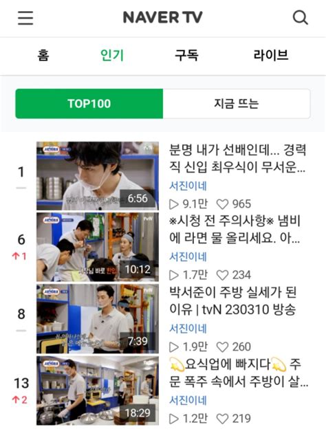 KTH FACTS on Twitter RT KTH Supporters NAVER TV 3월 11일 1위 6위