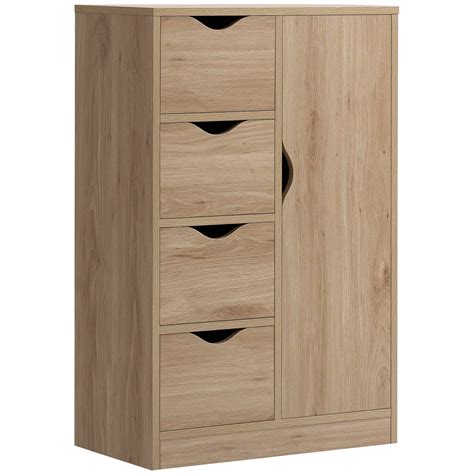 Buy HOMCOM Freestanding Storage Cabinet Bathroom Floor Cabinet With 4