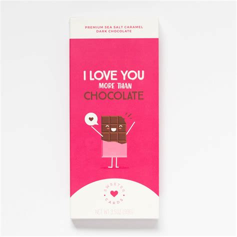 I Love You More Than Chocolate Card w Chocolate Bar Inside! – Paper Fiesta