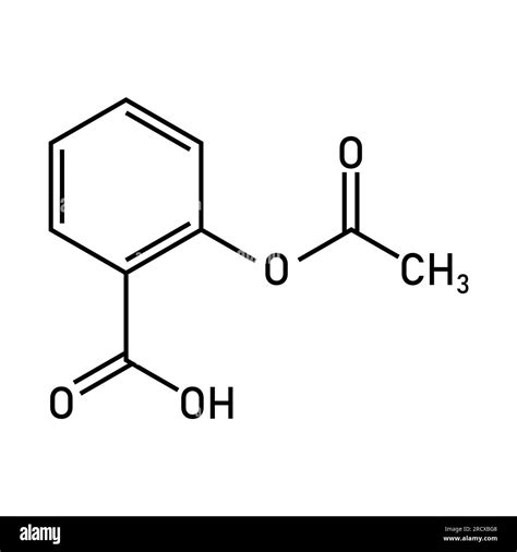 Estructura química de la aspirina o ácido acetilsalicílico C9H8O4