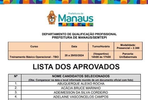 Resultado Prefeitura Divulga Lista Dos Selecionados Para Treinamento