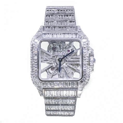 BUST DOWN CARTIER SKELETON WITH BAGUETTES — The Watch Goat