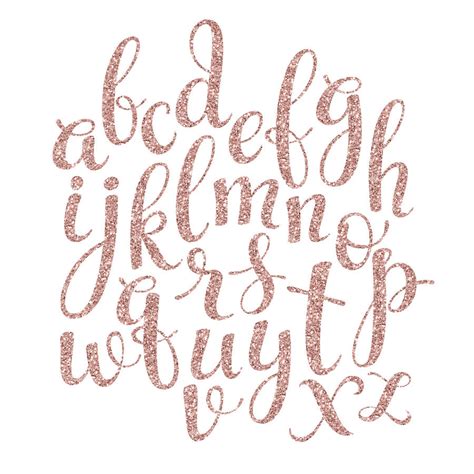 Rose Gold Foil Glitter Alphabet Clipart By Pededesigns