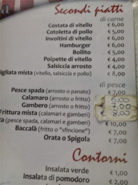 Carta Del Restaurante Trattoria Da Salvo Palermo Corso Tukory