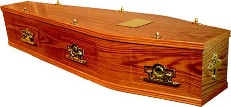 Veneered Oak Coffin With Panelled Sides Fc Douch Funeral Directors