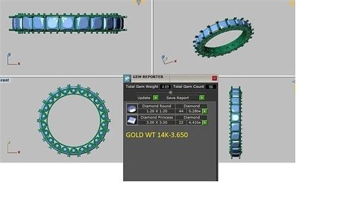 Princess Cut And Brilliant Eternity Ring 3d Model 3d Printable Cgtrader