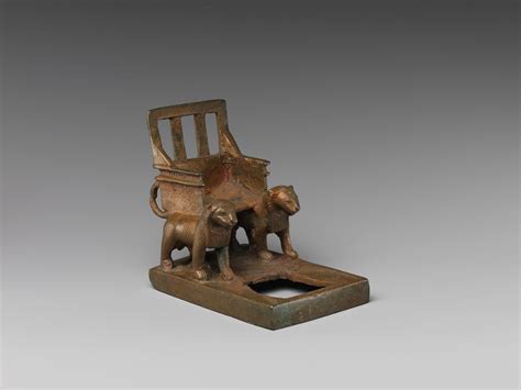 God S Throne Supported By Two Striding Lions Ptolemaic Period The