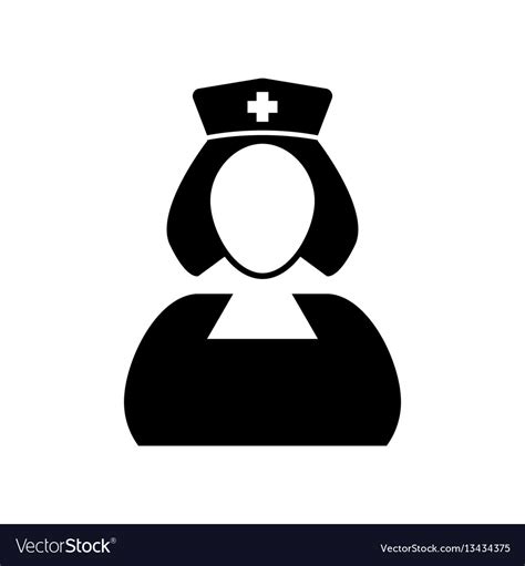 Black and white nurse icon Royalty Free Vector Image