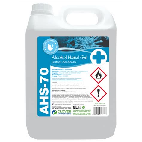 Ahs 70 70 Alcohol Hand Sanitiser Gel 5 Litres Fast Drying — Ghc Uk