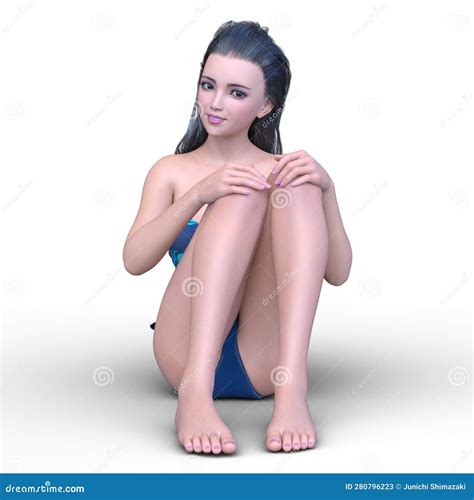 D Rendering Of A Woman In Bikini Stock Illustration Illustration Of Model Beauty