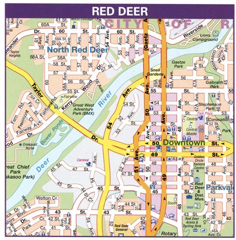 Banff Alberta Canada roads map. Banff city map with highways free download