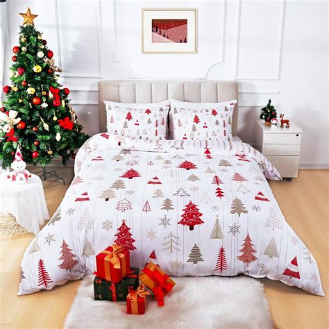 Bleum Cade Christmas Duvet Cover Set 3 Piece Queen Christmas Tree