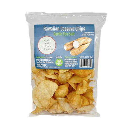 Ulu Mana Cassava Chips Garlic 4 Oz