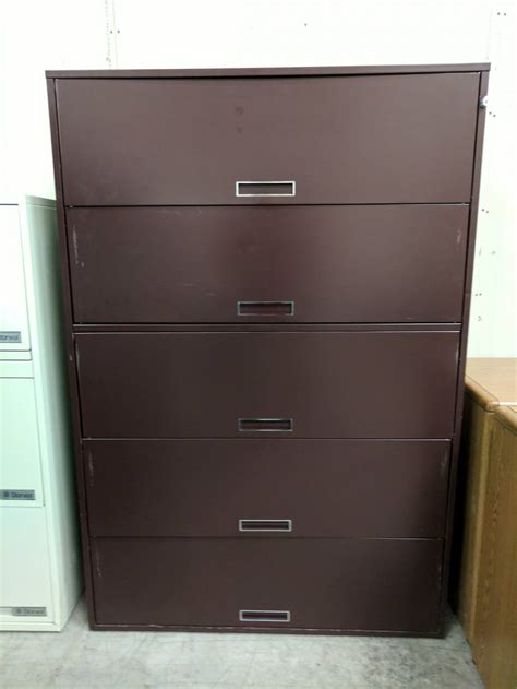 Burgundy 5 Drawer Lateral File Cabinet â€“ 42 Inch Wide