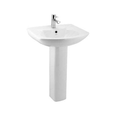 Cera Calvina Wall Hung Wash Basin With Full Pedestal Snow White