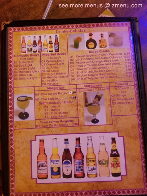 Menu at Monte Alban Mexican Restaurant #1, Lineville