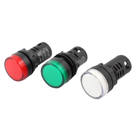 Sourcing Map Luz Indicadora De Encendido De CA 220V Verde Blanco Rojo