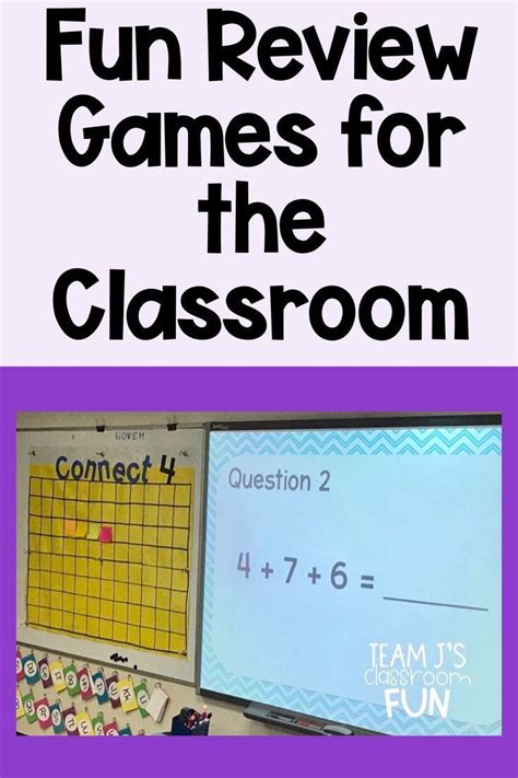 a classroom wall with the words fun review games for the classroom