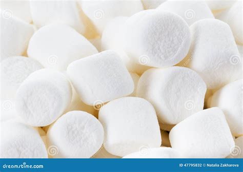 White Fluffy Round Marshmallows As A Background Sweet Food Ca Stock