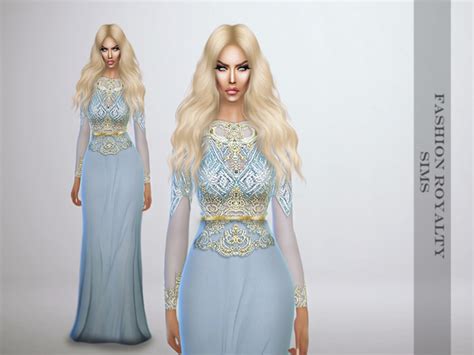 The Sims Resource Lightblue Royalty Gown By Fashionroyaltysims • Sims