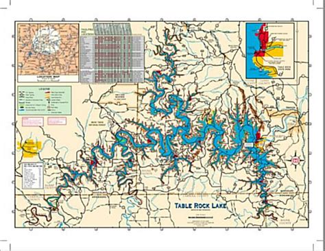 Table Rock Lake Map | Table rock lake, Lake map, Lake